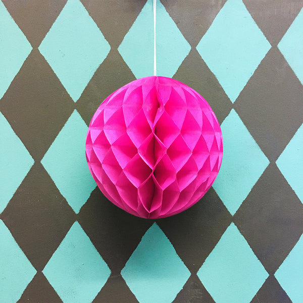 Paper Ball Decoration - Cerise Pink