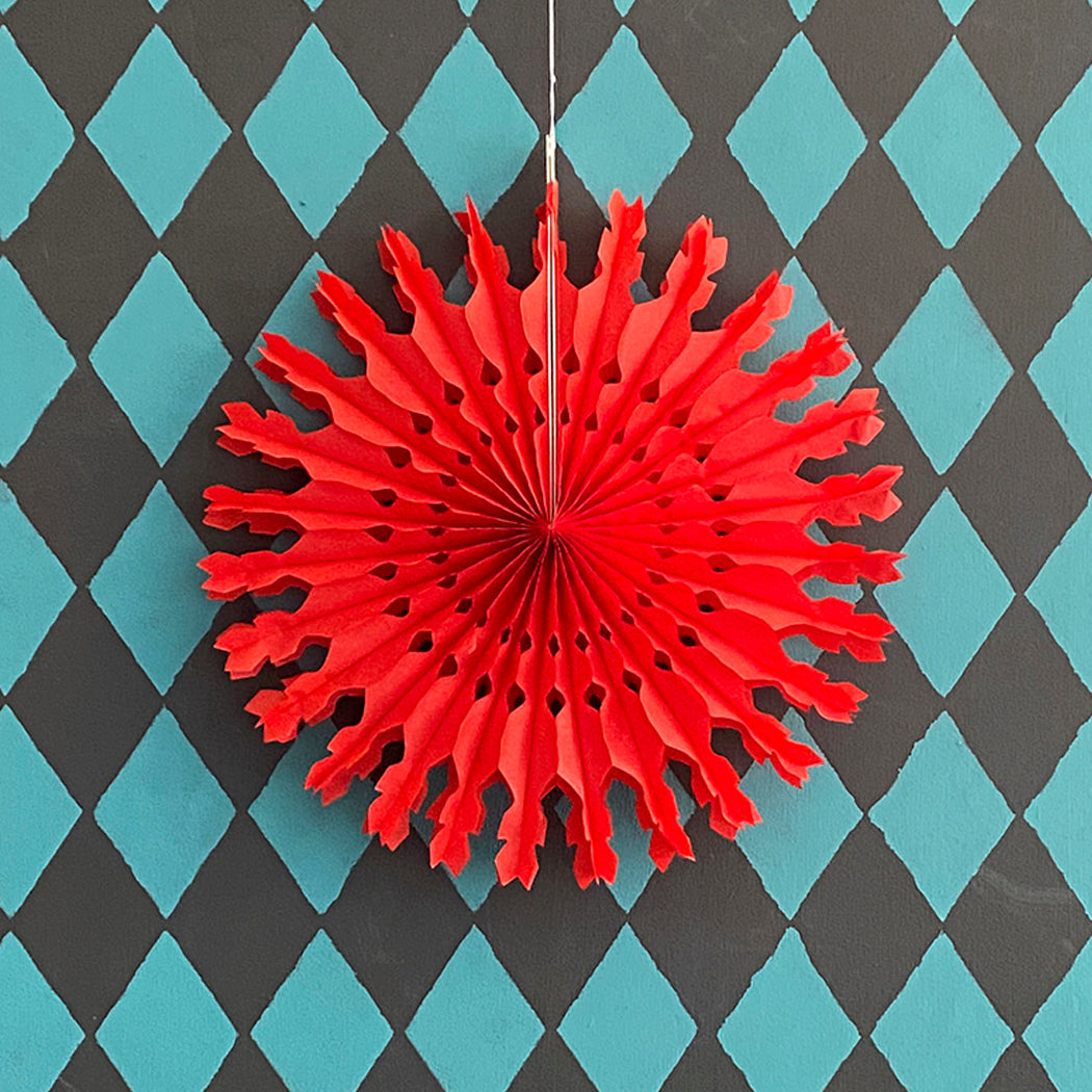 Paper Fan Decoration - Red