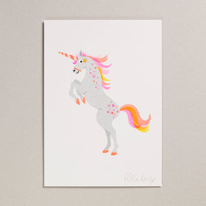 Risograph Print (A4) - Unicorn