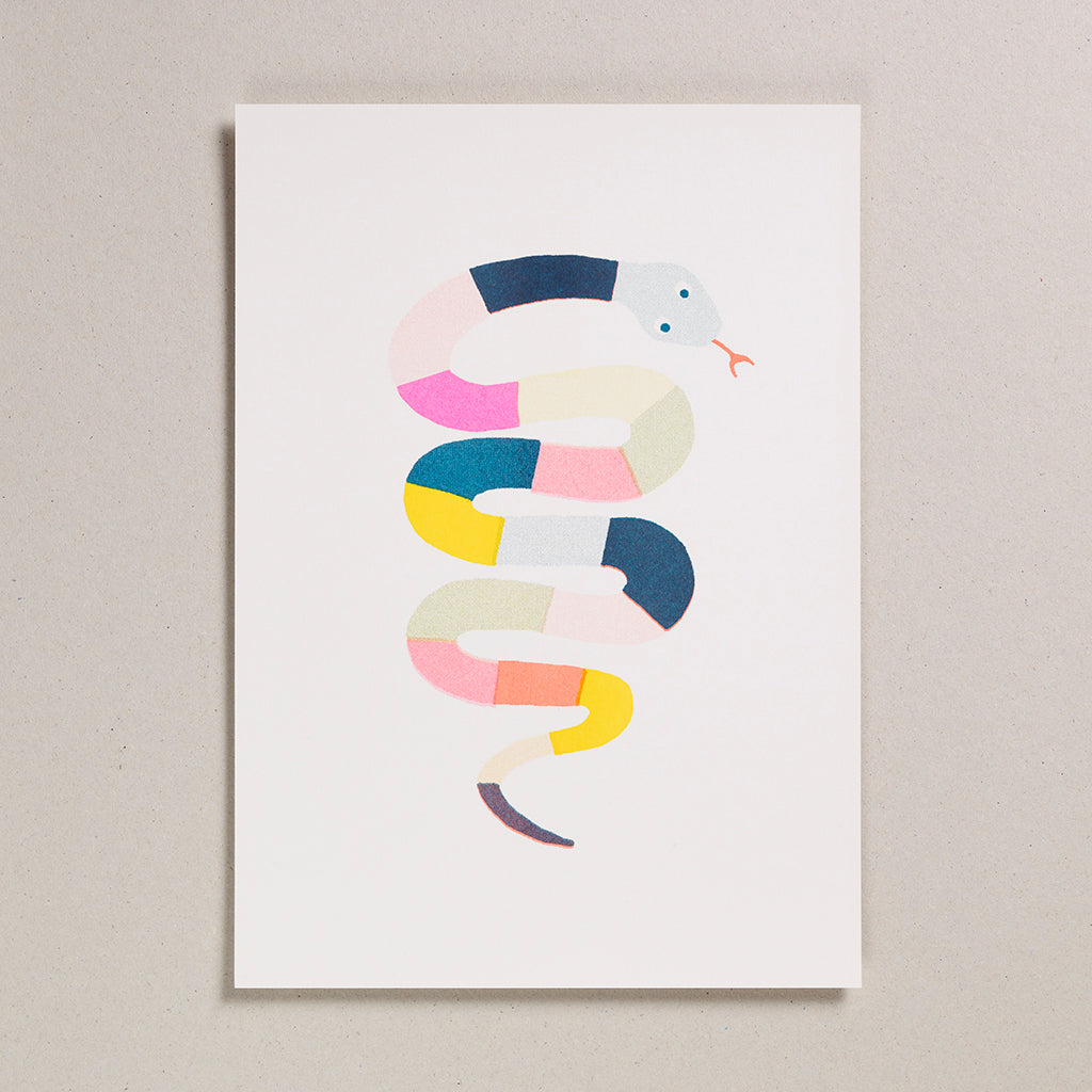 Risograph Print (A4) - Snake