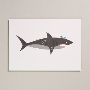 Risograph Print (A4) - Shark