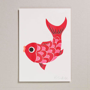Risograph Print (A4) - Koi Fish