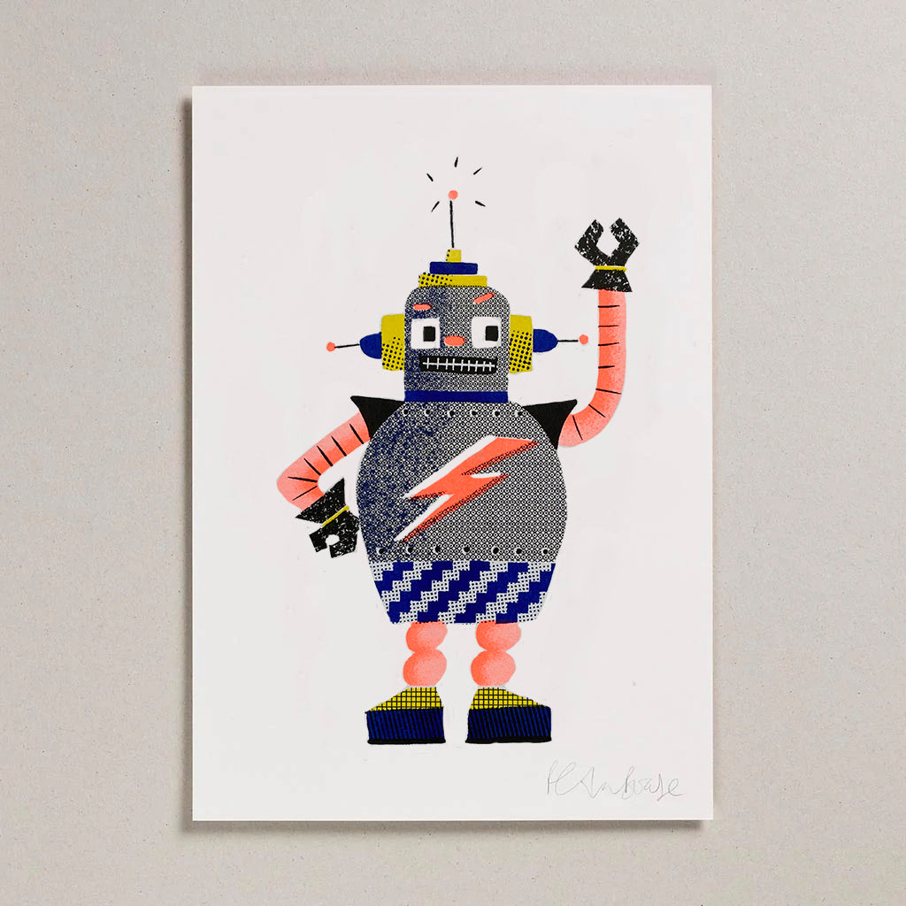Risograph Print (A4) - Robot 1