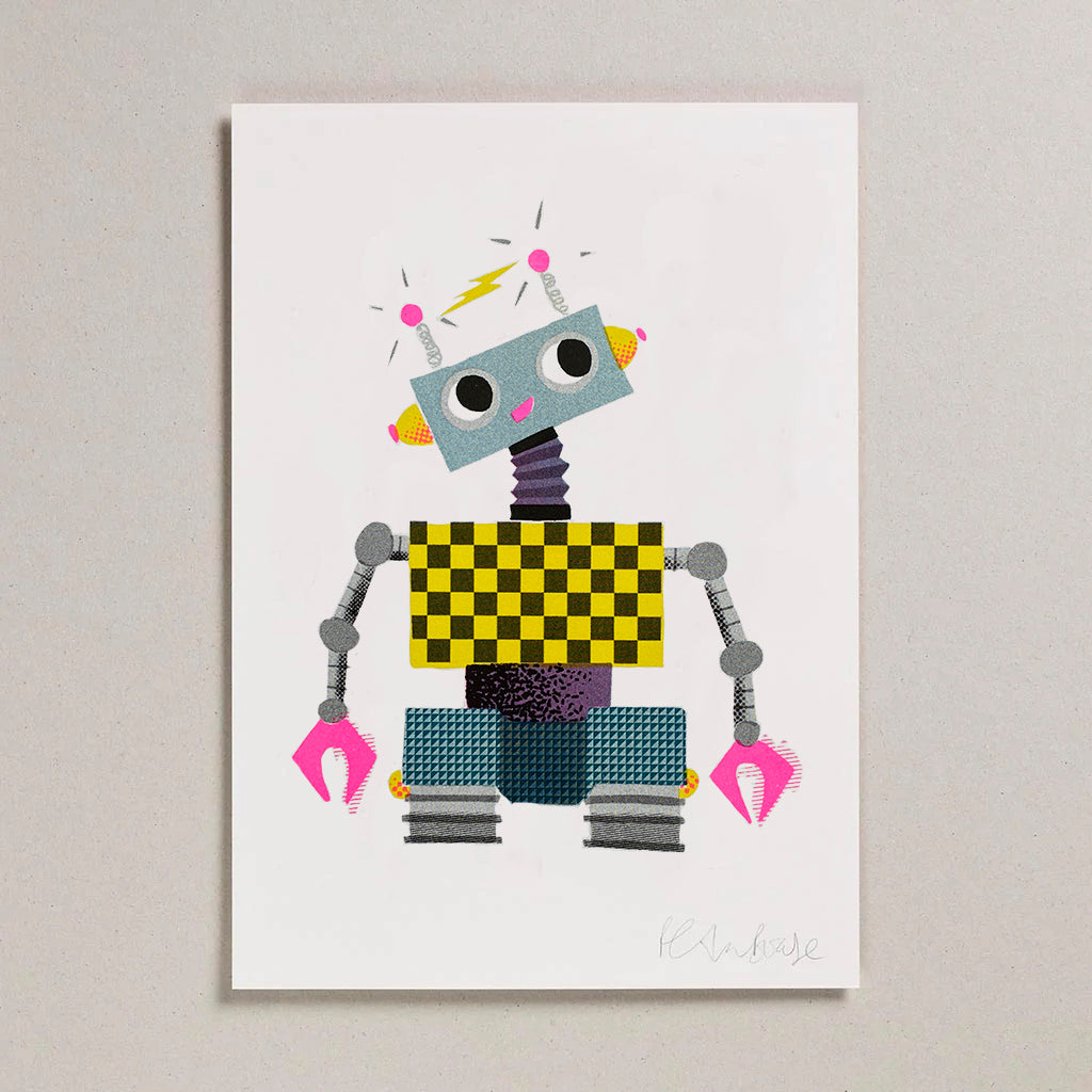 Risograph Print (A4) - Robot 2