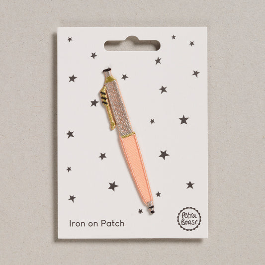 Peach ball point pen iron on patch | Petra Boase