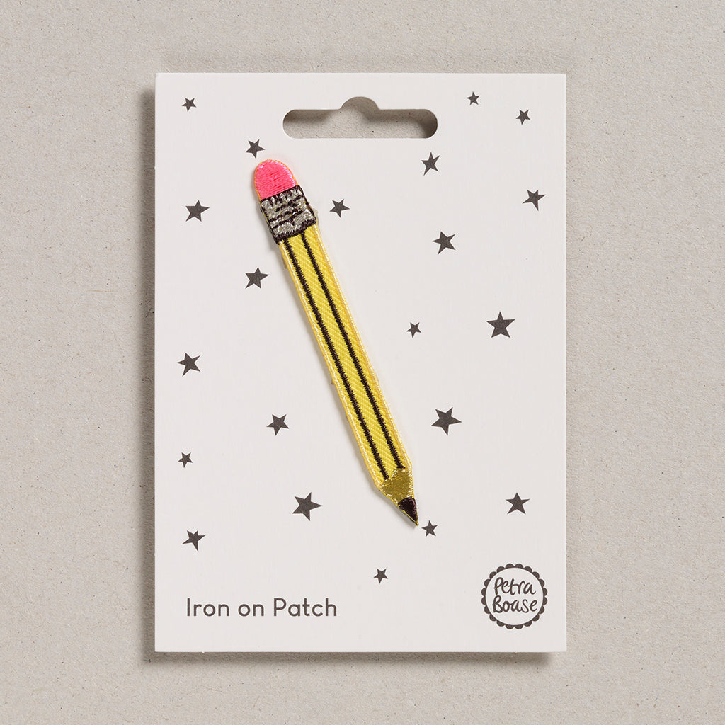 Pencil iron on patch for stationery fans | Petra Boase 