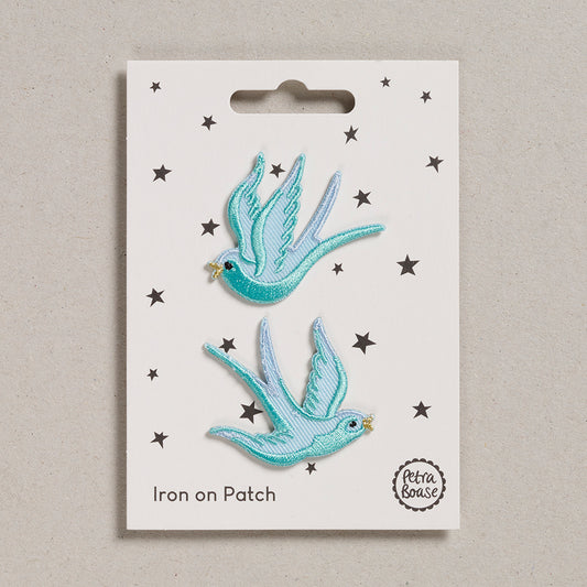 Petra Boase | Blue swallows iron on patches