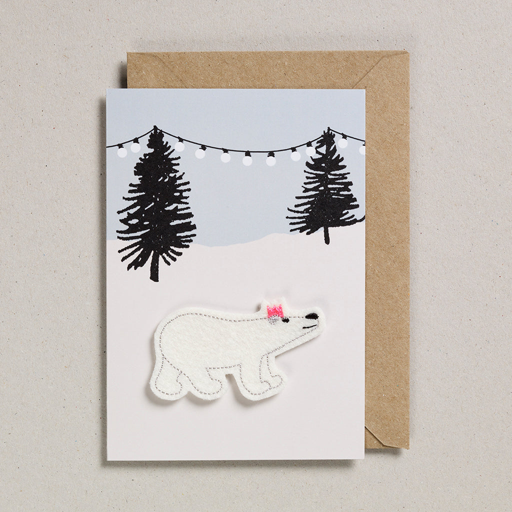 Petra Boase | Polar Bear Felt Patch Christmas Card