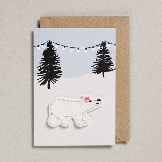 Petra Boase | Polar Bear Felt Patch Christmas Card
