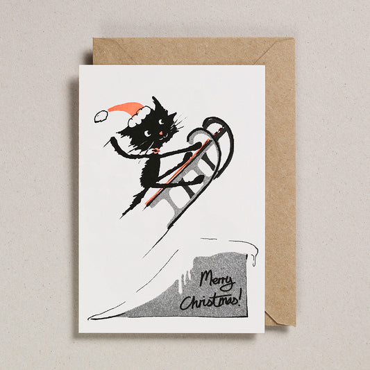 Petra Boase | Rusty Studio Sledging Cat Christmas Card 