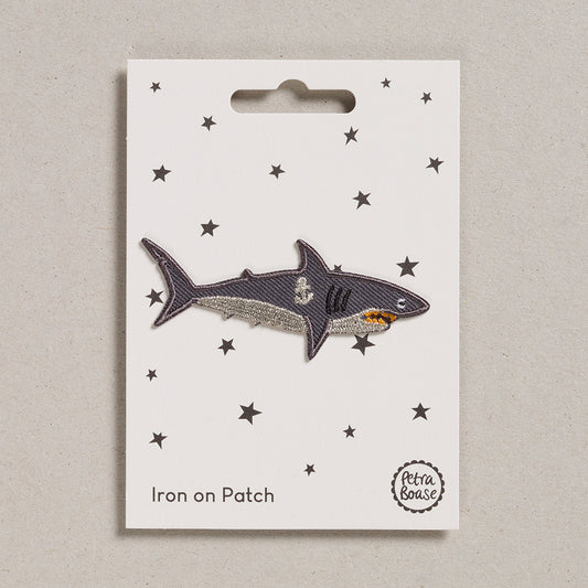 Shark embroidered fabric iron on Patch