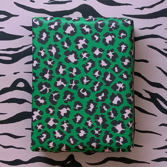 Wrapping Paper - Double-Sided - Green & Pale Pink